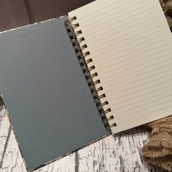 Floral Notebook Spiral Bound Blue and Pink Floral Pattern - Picture 2 of 2